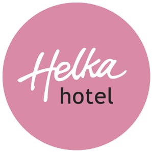 Hotel Helka logo pyöreä pinkki