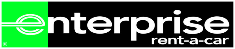 Enterprise autovuokraamon logo, vihreä-musta taustalla valkoinen teksti
